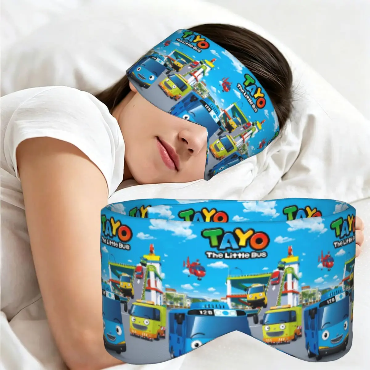 Tayo The Little Bus Cartoon sleep eye mask Light Blocking Portable Eye Cover for Girls Boys Office Nap Party Eyeshade eyepatch view 2