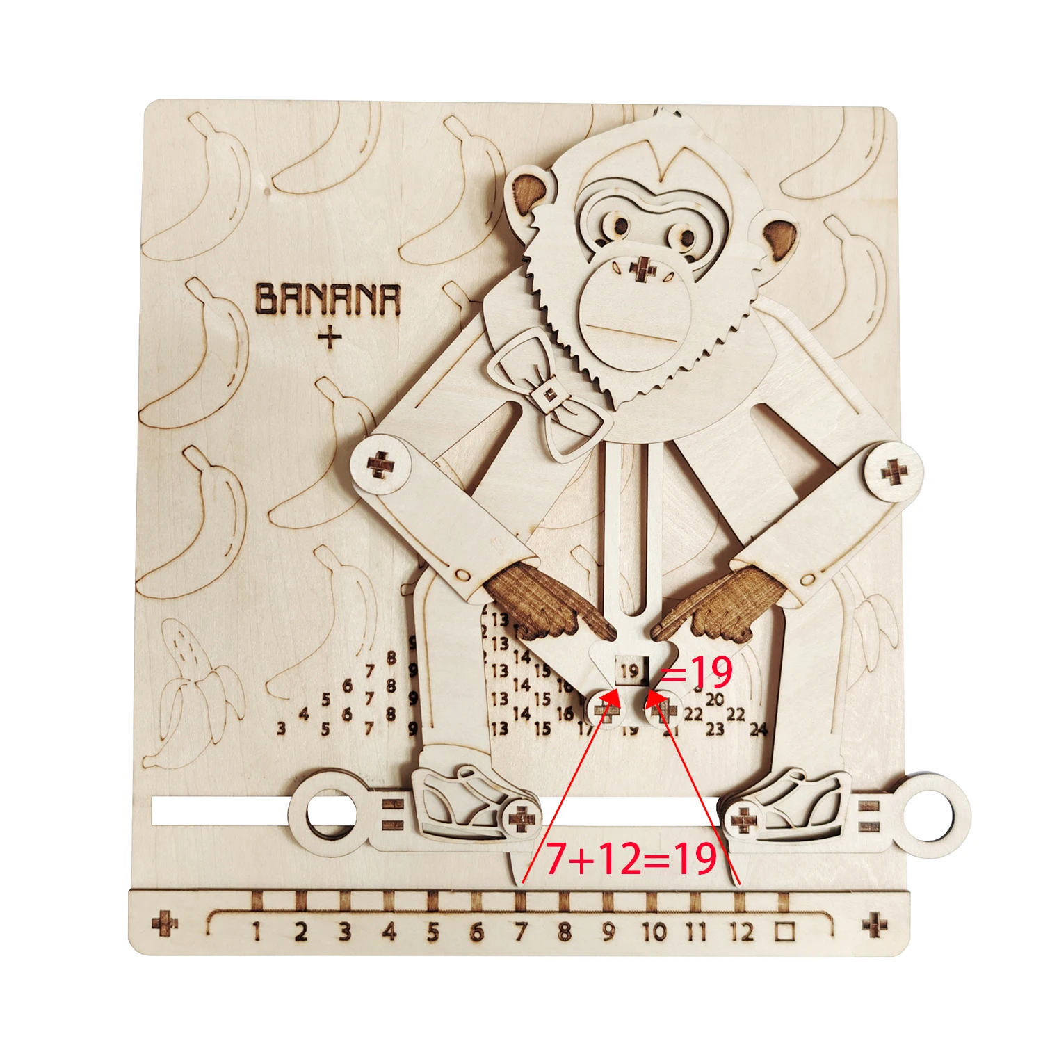3D 木製パズルベストセラー算術加算猿木製機械式トランスミッションモデル DIY 可動アセンブリギフト
