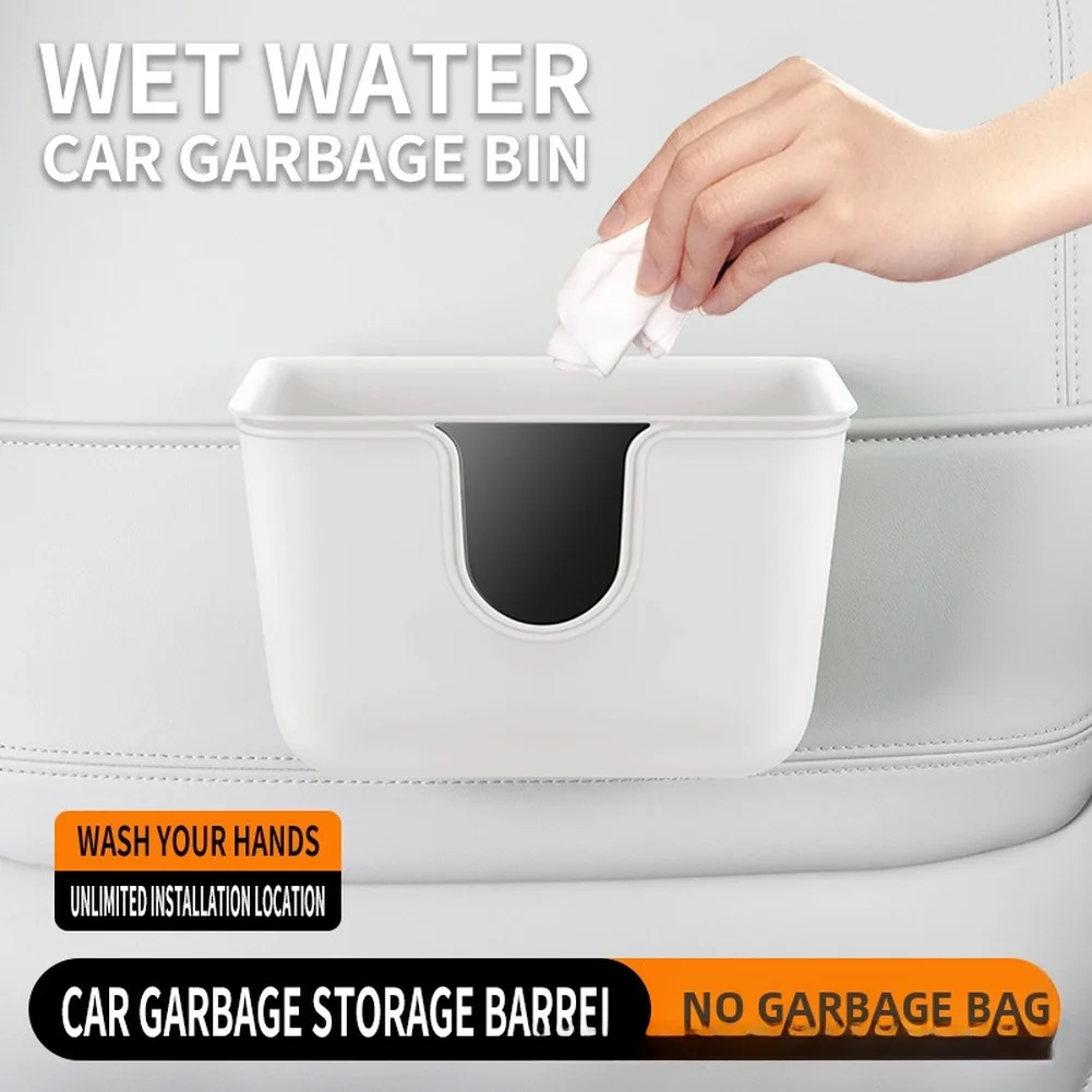 Multi-functional Car Storage Box, Car Seat Back Storage Box, Car Door Personalized Storage Box, Trash Can 18*13*10cm Accessories