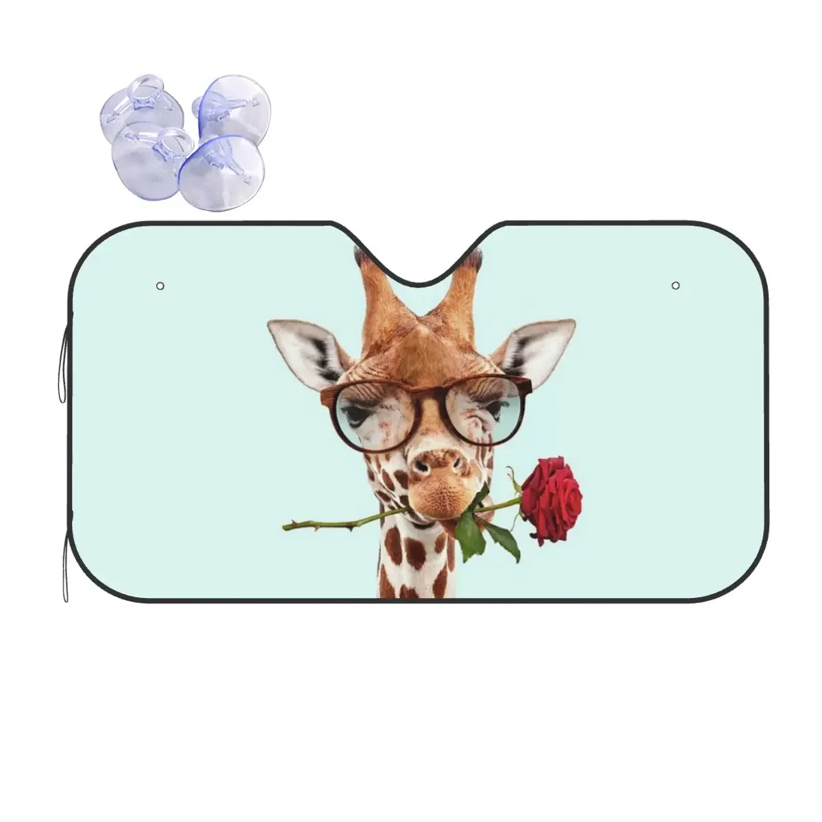 

Милый жираф, модный козырек от солнца на лобовое стекло, 76x140 см, алюминиевая фольга с животными, фотоаксессуары, чехлы