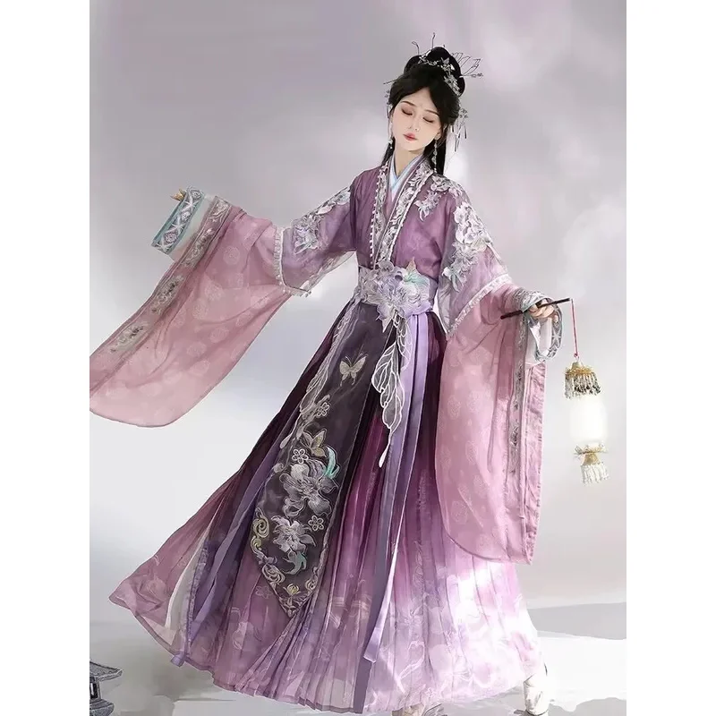 

Hanfu Dress Women Chinese Traditional Cosplay Costume Tang Dynasty Ancient Hanfu Summer Purple Hanfu Dress Carnival Cos Costume