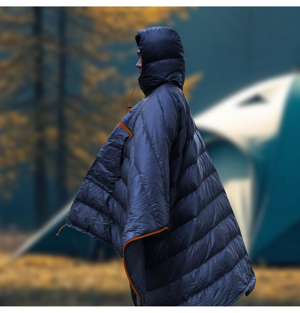 Kamperbox Winterschlafsack Poncho Winter Camping Poncho Winter Tragbarer Schlafsack Campingdecke PC600 – Detail 7