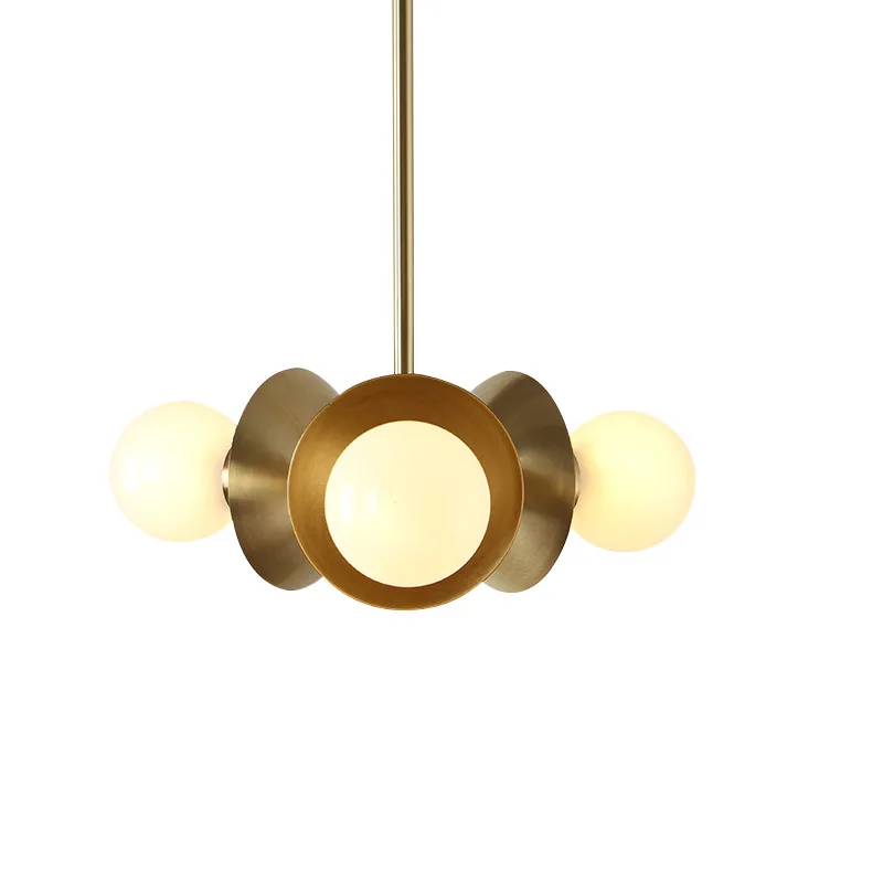 Nordic American Minimalist Personalized Pendant Light Artistic Iron Dining Pendant Light Magic Bean Glass Ball Chandelier