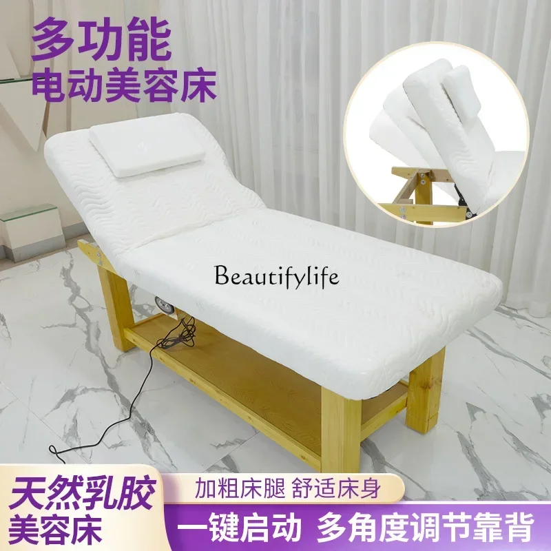 Beauty Salon Special Electric Lifting Latex Bed Multifunctional Eyelash Massage Therapy Bed