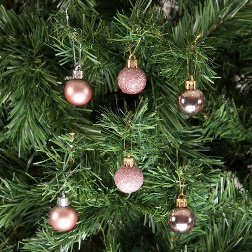 A Life Group Christmas Pine Tree Ornament Rose Gold Ball 5 cm 24'lü