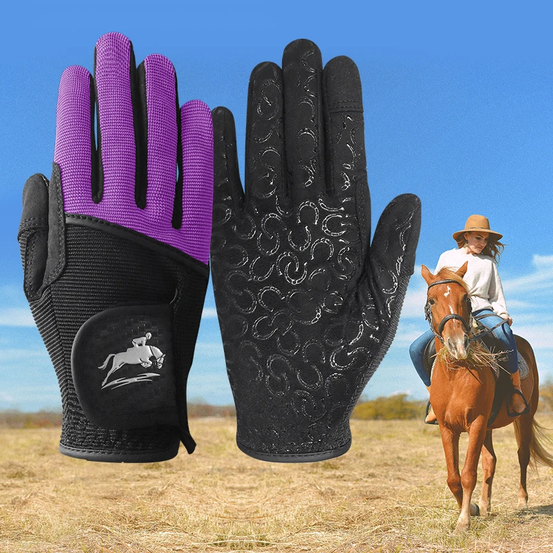 Paardrijhandschoenen Paardensport Dames voor Dames Mesh Ademend Lichtgewicht Kleurenpakket, Comfortabele grip voor de zomer