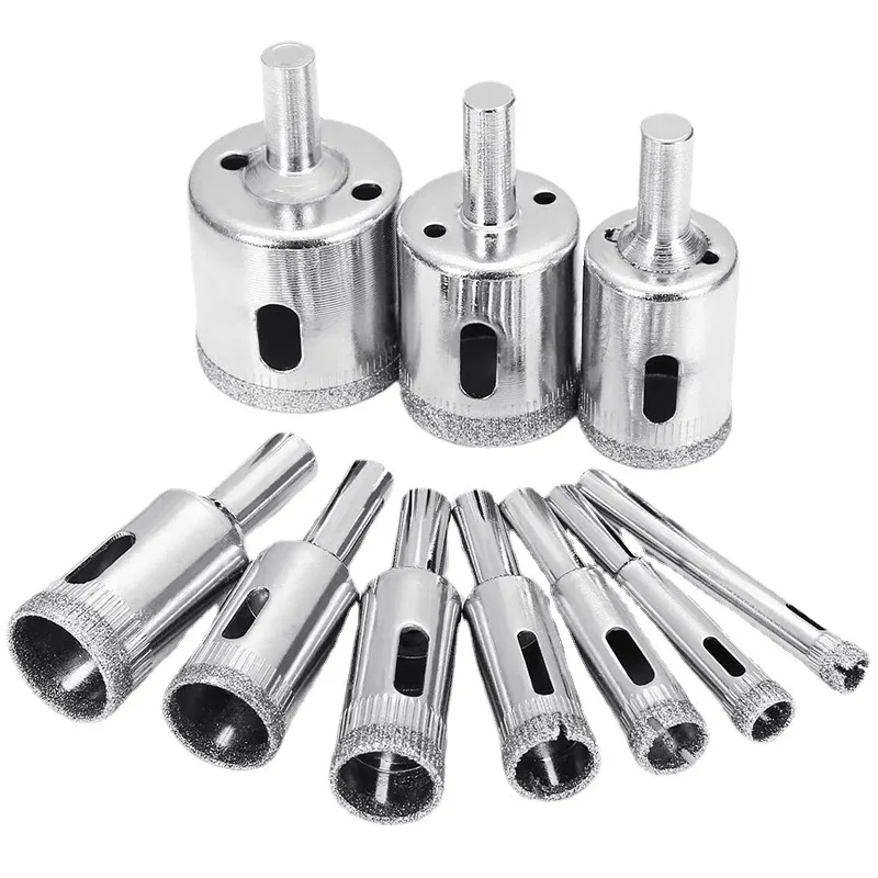 

10 шт. 6-30 мм/6-32 мм набор сверл с алмазным покрытием, плитка, мрамор, стекло, керамическая кольцевая пила, сверла, аксессуары для электроинструментов