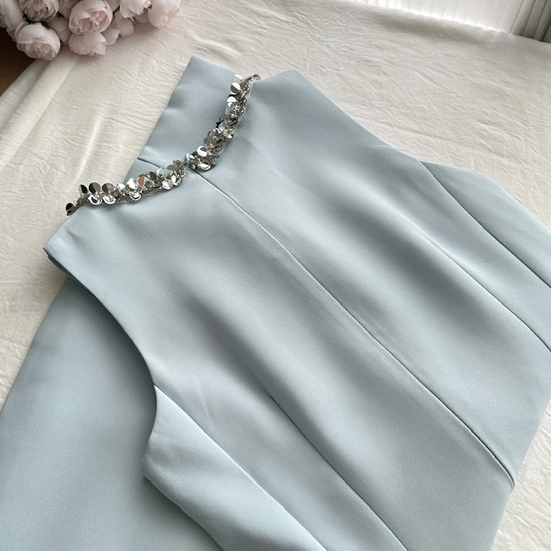 Pailletten kleine geur korte jurken vrouw zoete mode zomerjurk feest vestidos roupas feminina mini-jurk met ritszak