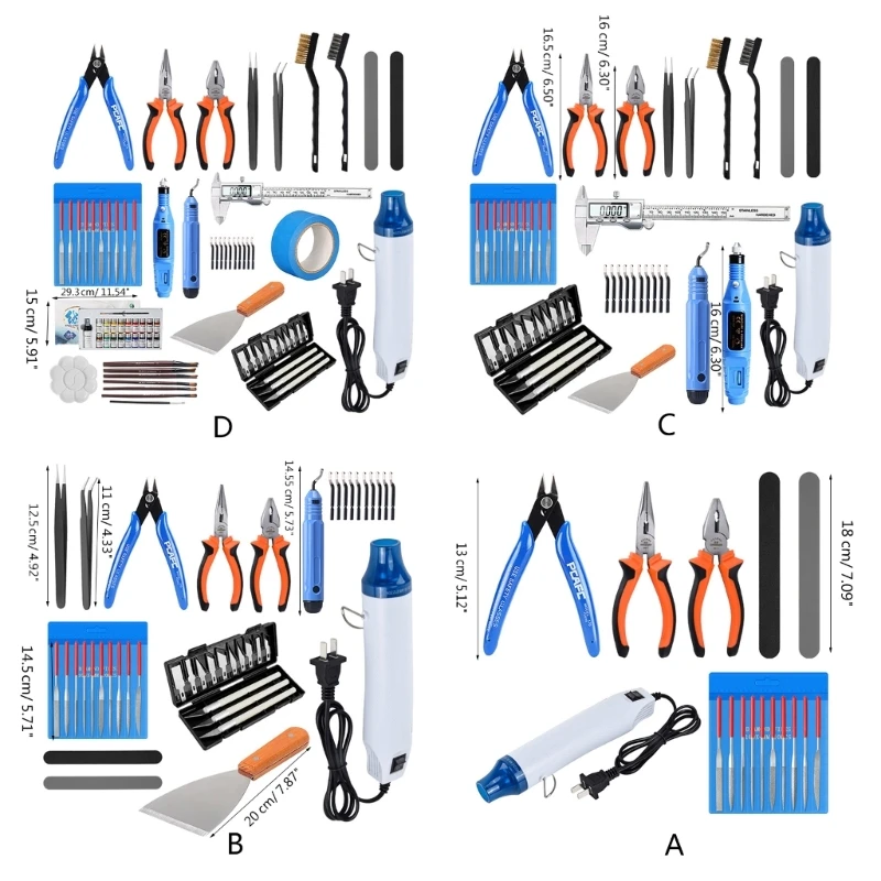 Imagem -03 - Acessórios para Impressora 3d T8wc Modelos 3d Conjunto de Ferramentas de Esmerilhamento Arquivos de Pistola de Calor Portáteis