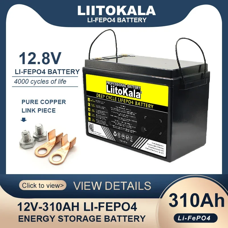 LiitoKala 12V/12.8v 310Ah 280Ah 180Ah 120Ah 100Ah 60Ah 4s LiFePO4 Bateria litowo-żelazowo-fosforanowa Baterie Travel Camp Duty-free