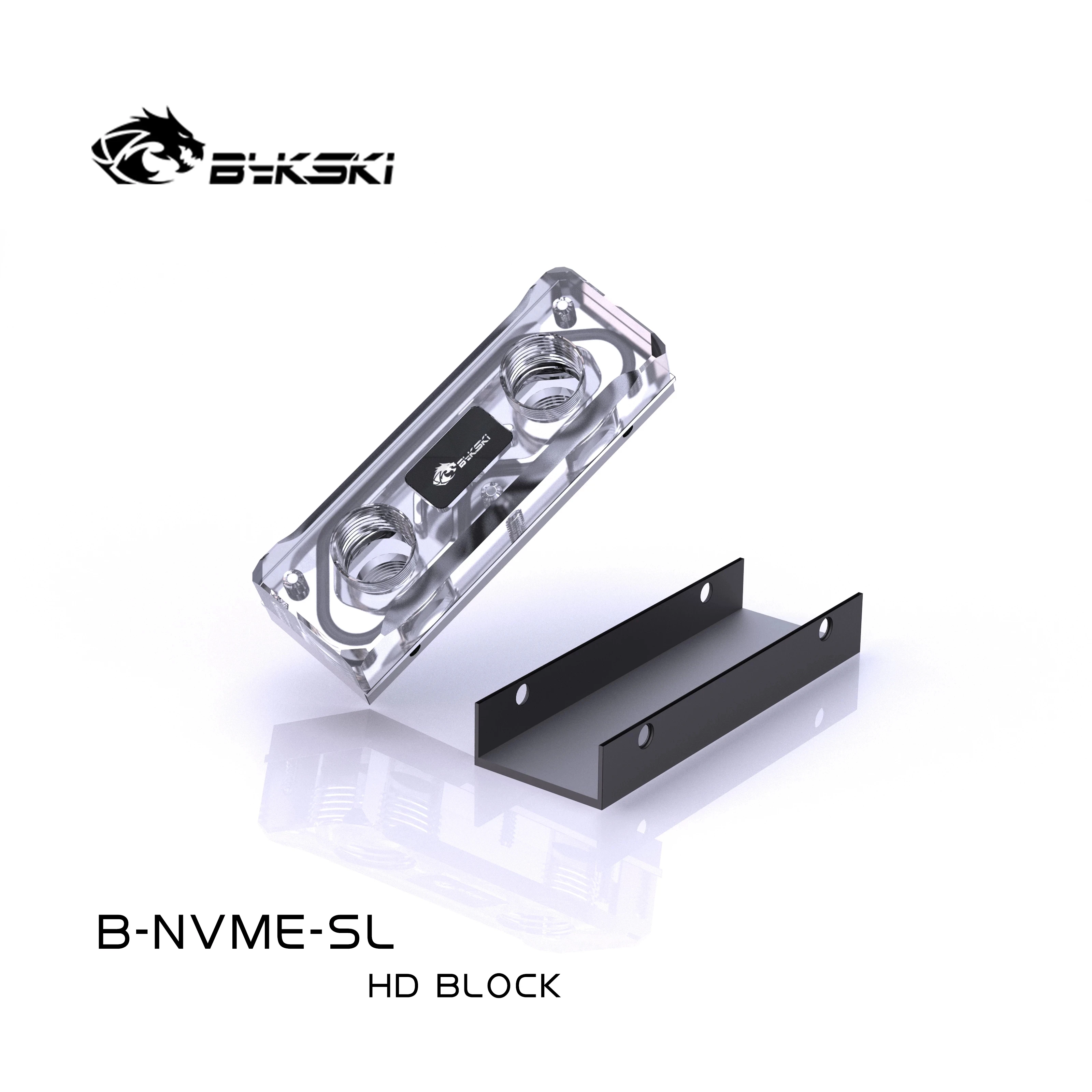 Bykski B-NVME-SL, M.2 SSD RAM Blocco di raffreddamento ad acqua Radiatore RAM acrilico Dissipatore di calore Dispositivo di raffreddamento dell\'acqua