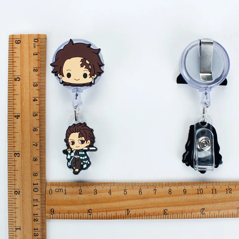 Cool 60cm Silica Gel Double Demon Slayer Retractable Badge Reel Student Nurse Exhibition Enfermera Name Card ID Card Chest