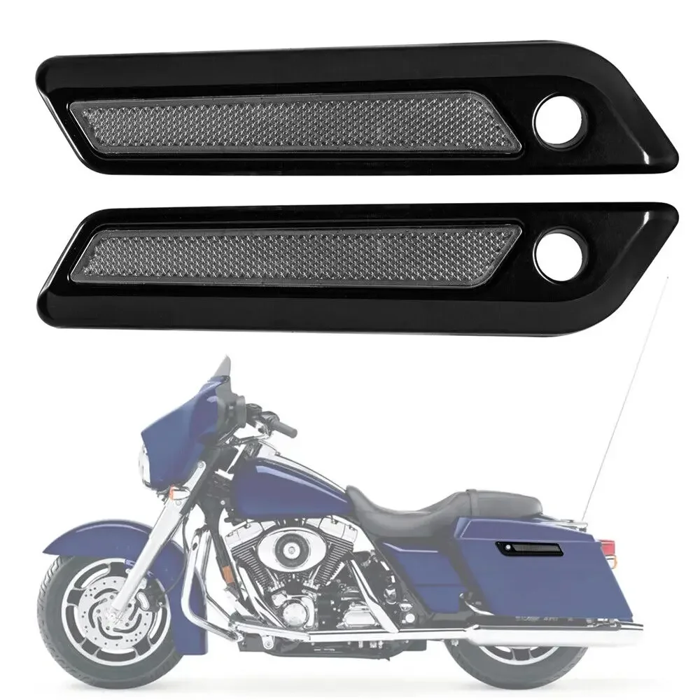 Motorcycle Black Saddlebag Hinge Latch Covers For Harley Touring Road King Glide 2014-2023 Saddlebag Side Hinge Latch Cover