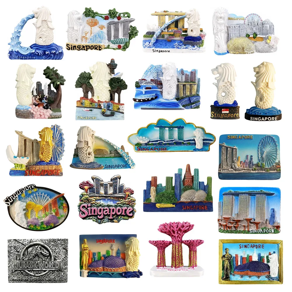 Asia Singapore Tourist Souvenir Magnetic Sticker Fridge Magnetic Refrigerator Decoration Articles Handicraft Gifts