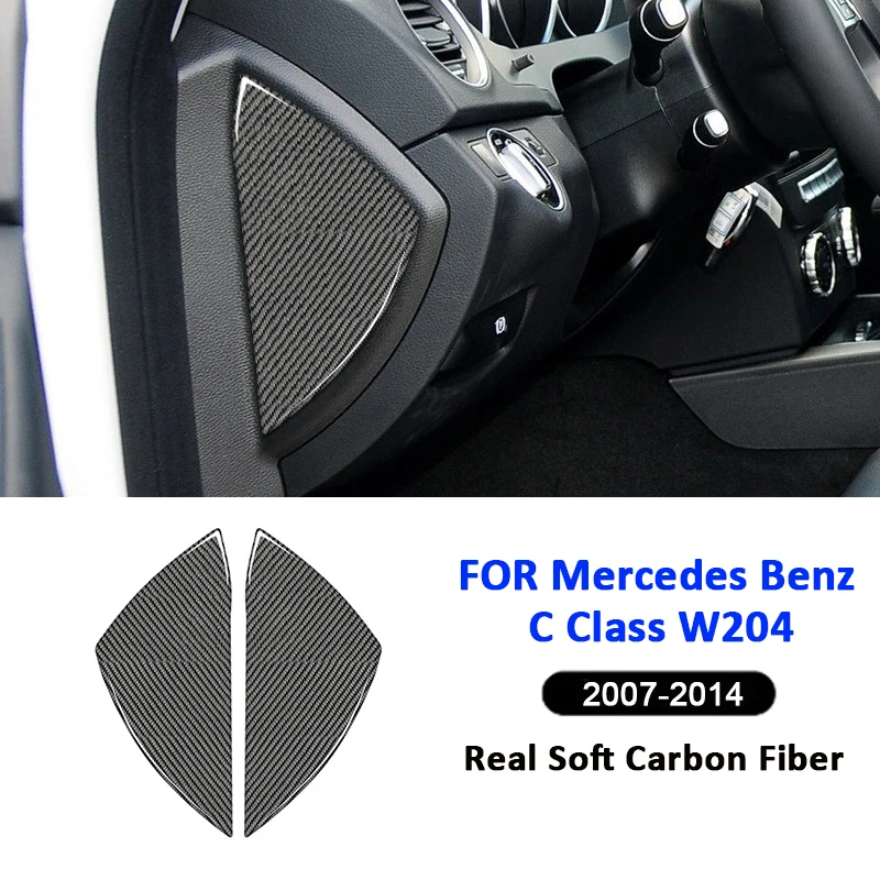 

Carbon Fiber 2PCS Car Front Door Left Right Groove Panel Trim Cover Decoration Sticker For Mercedes Benz C Class W204 2007-2014