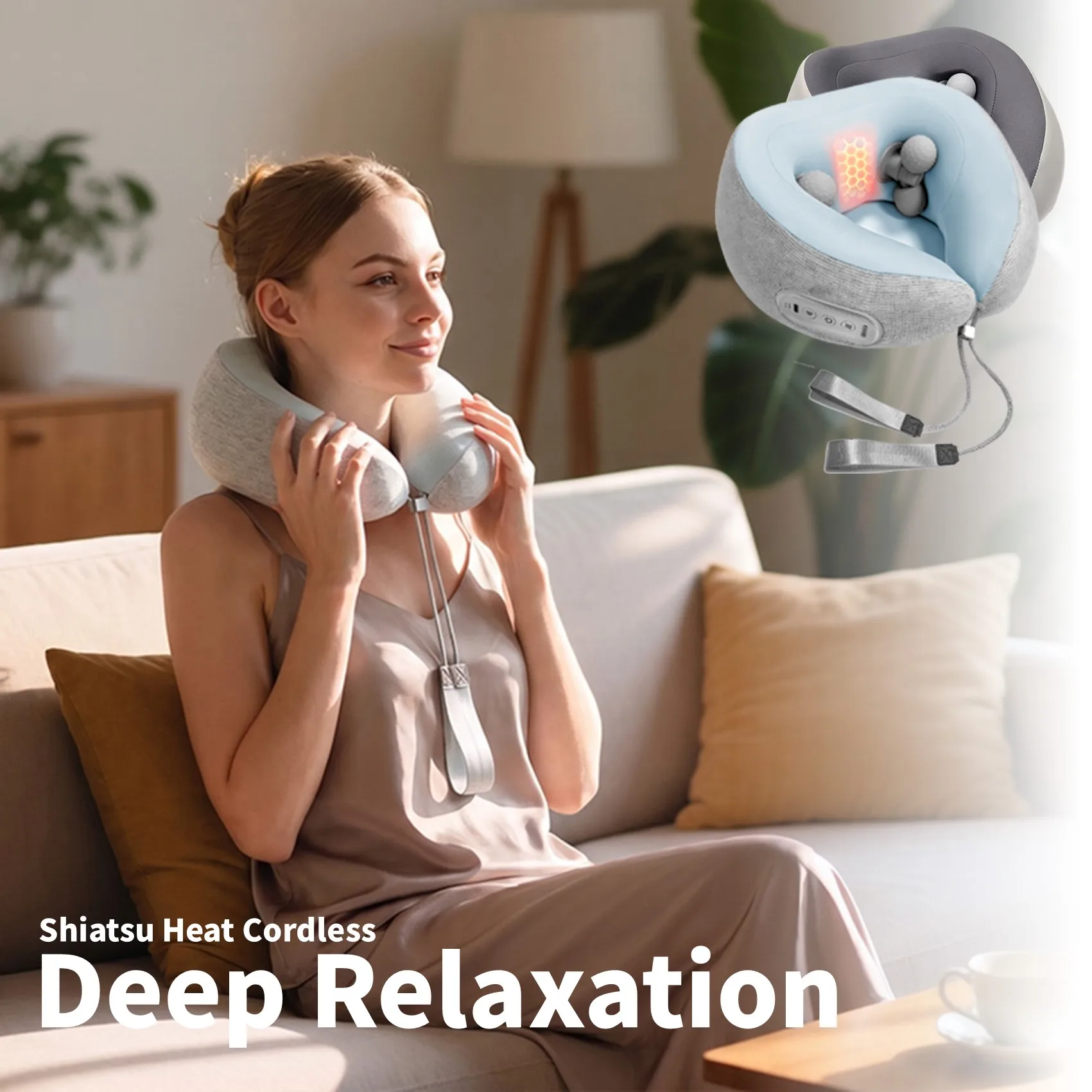 

Neck Massager Pillow for Pain Relief deep Tissue, Shiatsu Neck and Shoulder Massager with Heat,Cordless Massage Pillow,Ideal Gifts for Mom Dad Women Men