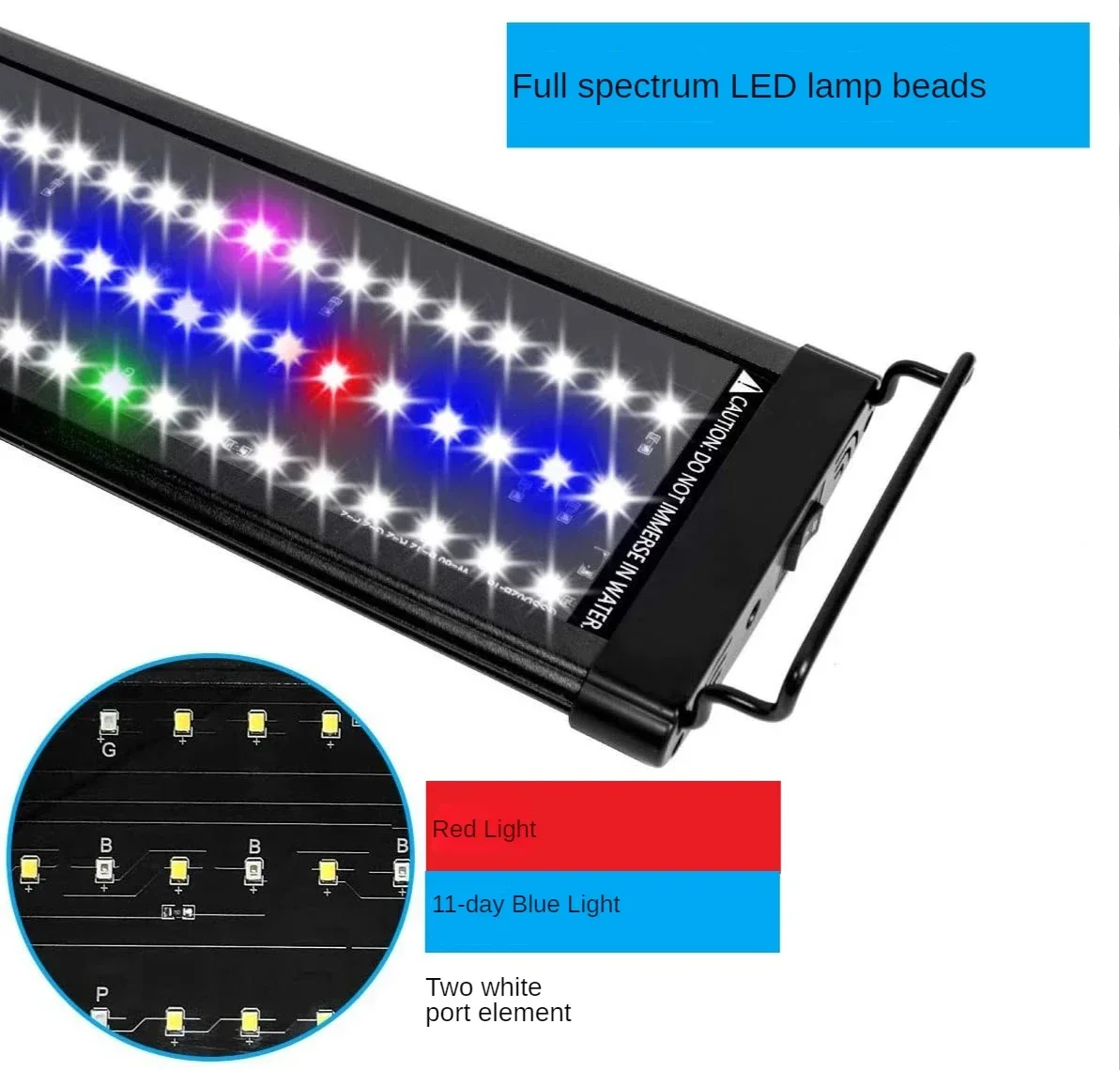 Fish Tank Light 30-120cm White Blue Red Green LEDs With Extendable Brackets Daylight and Moonlight Cycle Help For Plant Growth