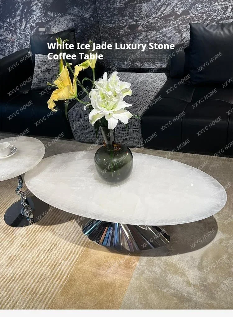 Minimalist S White Jade Table, Heat Resistant & Translucent,