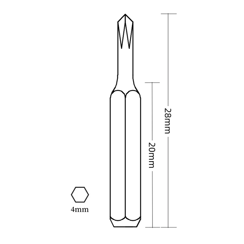 Phillips Screwdriver Bits Set, Ferramentas Manuais, Chamada do iPhone, Reparação de Telefone, PH0000, PH000, PH00, PH0, PH1PH2, H4 × 28mm, 4mm, 3 pol, 25 pol