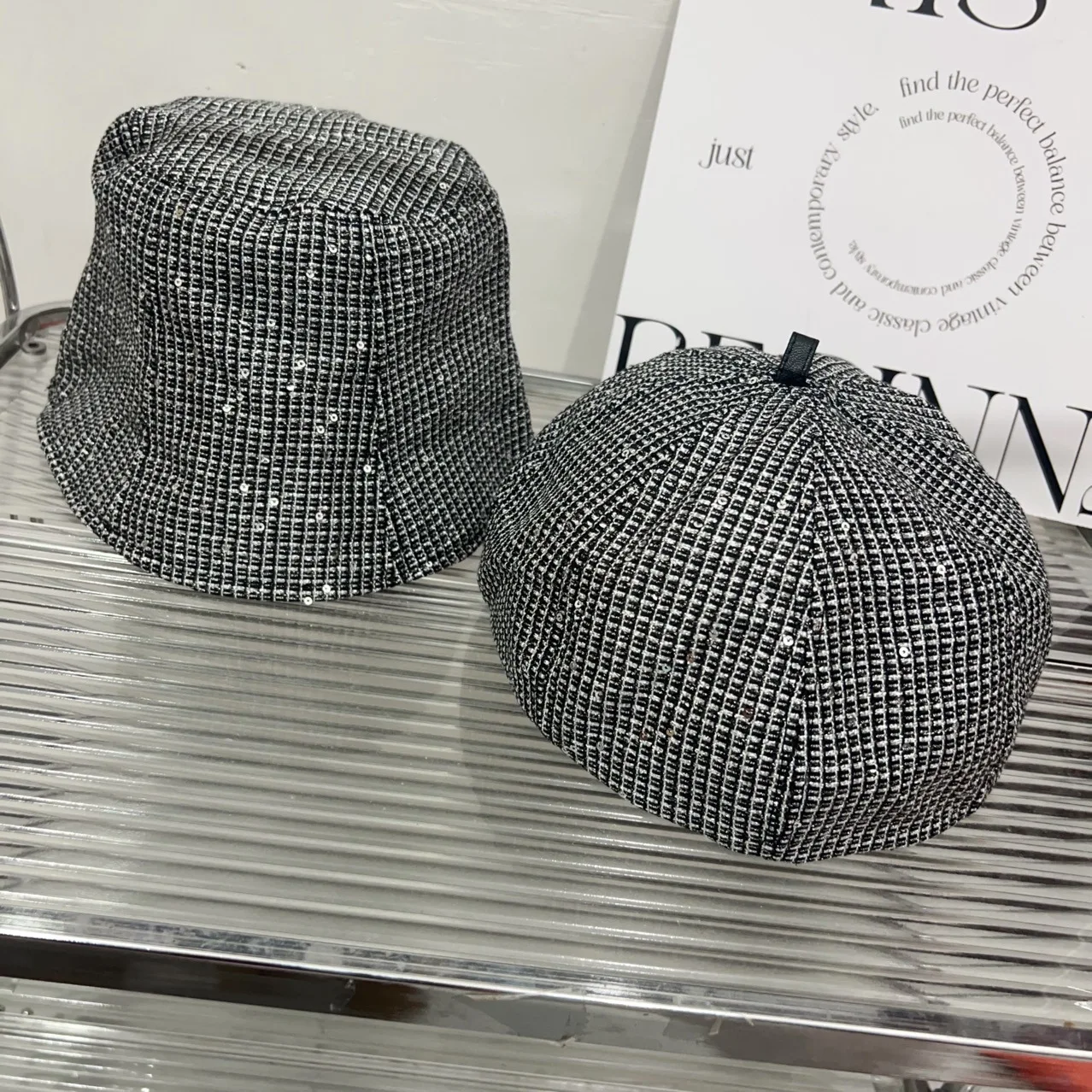 

Glittered Fisherman Hat women's Duckbill Hat Beret Hat Versatile Fashion Sunshade Bucket Hat Casual Basin Hat 4m758