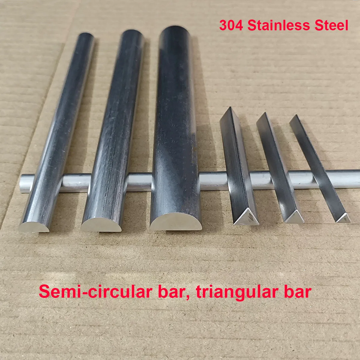 304 Stainless Steel Half Round Bar & Triangle Bar, Cold Drawn Annealed Solid Sector Steel Rod, Half Round & Triangular Flat Stri