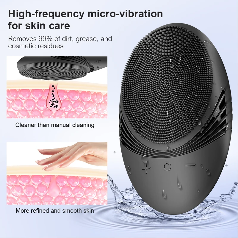 Brosse de lavage du visage Rechargeable et étanche en Silicone, Portable, 5 Modes de nettoyage, nettoyage en profondeur électrique pour hommes et femmes