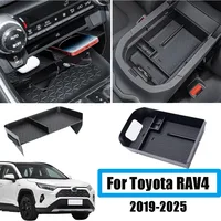 Bandeja organizadora de consola central y caja de almacenamiento con reposabrazos para Toyota RAV4 2025 2024 2023-2019, caja de almacenamiento secundaria de inserción, 2 uds.