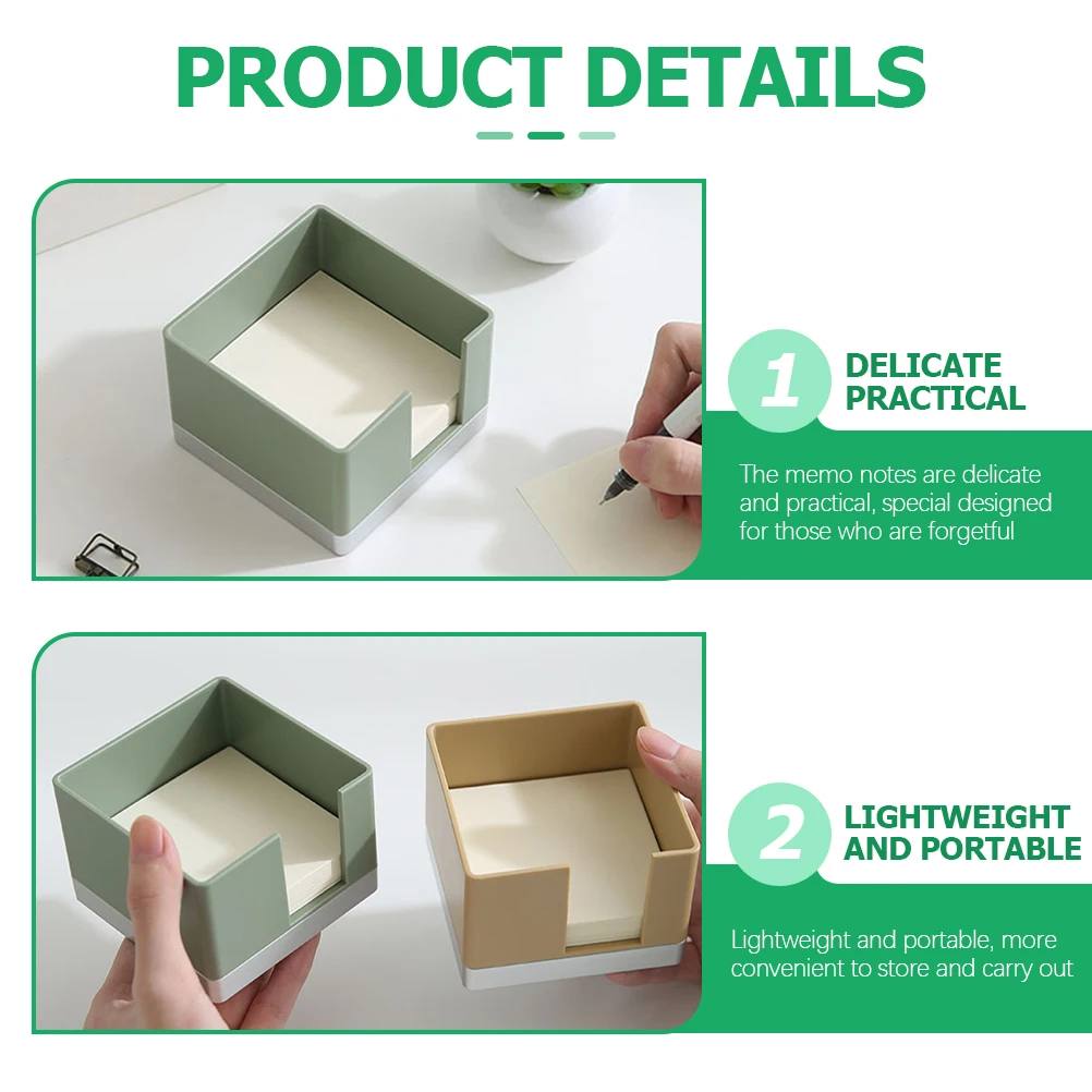 

1 Set Box For Office Memo Pad Case Desktop Organizer Mini Memo Holder Storage Box For Home School Work Reminders