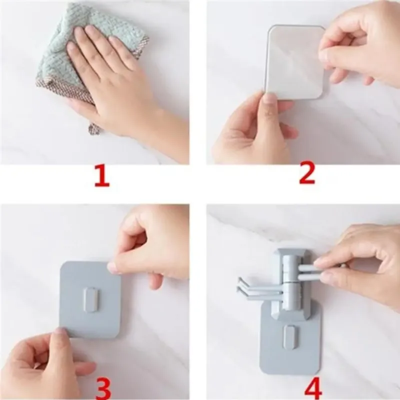 Creative Nordic Rotating Sticky Hook Bathroom Kitchen Wall Hanging Holeless Hanger Key Bag Coat Hook Home Storage