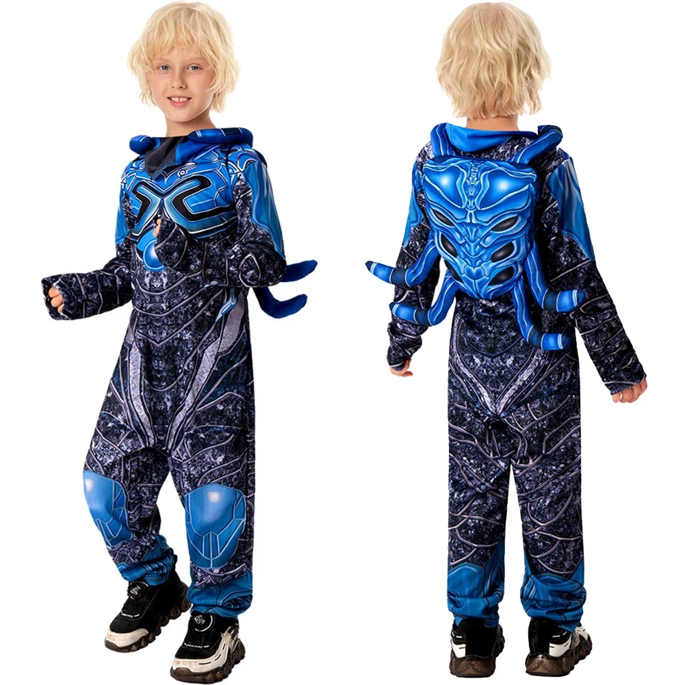 Azul Cosplay escarabajo fantasía niños monos traje niños disfraz juego de rol disfraz niños Halloween carnaval fiesta fantasía traje