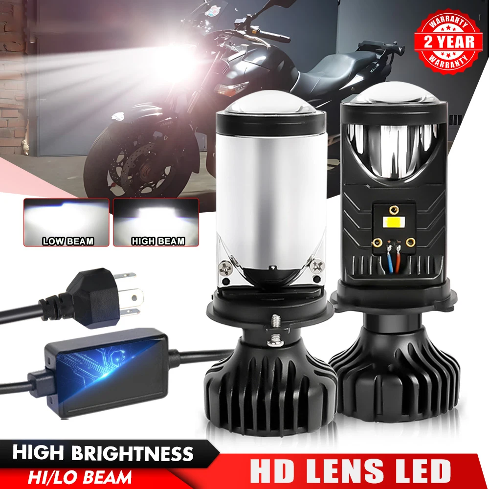 

H4 LED Projector Mini Lens Auto H4 LED Headlight Bulbs Kit Conversion High Beam Low Beam Turbo Fan Car Light Lamp Auto Fog Light