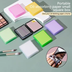 Protable Face Oil Blotting Paper Face Wipes With Powder Puff &Mirror Facial Cleanser Oil-absorbing Tissue Makeup Tools