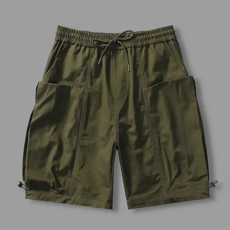

Хлопковые повседневные брюки с большими карманами, мужские летние шорты в американском стиле, винтажные, свободного кроя, дышащие