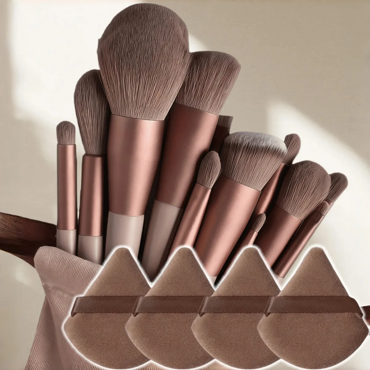 17pcs for Makeup Brush Set Makeup Sponges, Soft Fluffy Professional Cosmetic Powder Eyeshadow Blending Beauty Tool with Bag