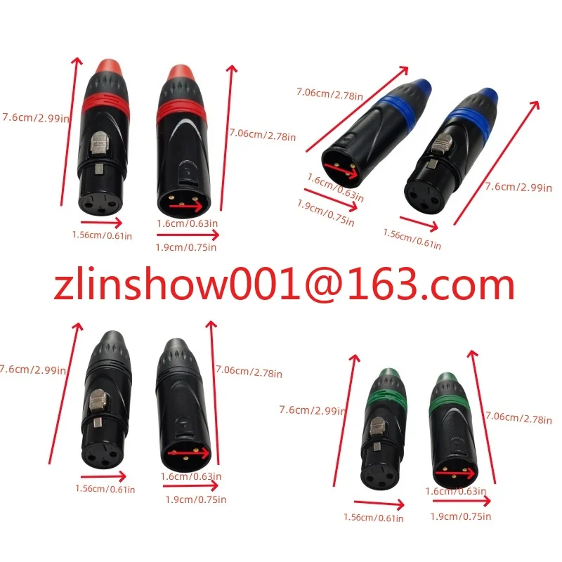 

A Pair 3 Pin Xlr Male and Female Audio Adapter Zinc Alloy Shell Copper Core Balanced Xlr Audio Plug Audio Adapter