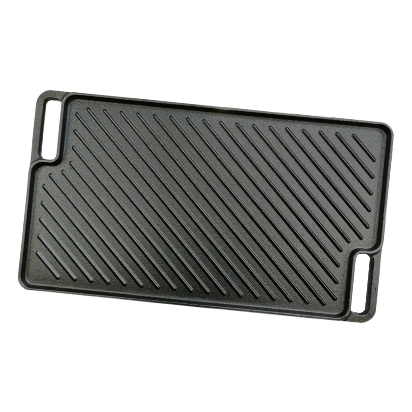 Reversible Grill Large Flat and Ridged Surfaces Cast Iron Griddle for Delicious Cooking BBQ Fish and Vegetables Meats Stovetop