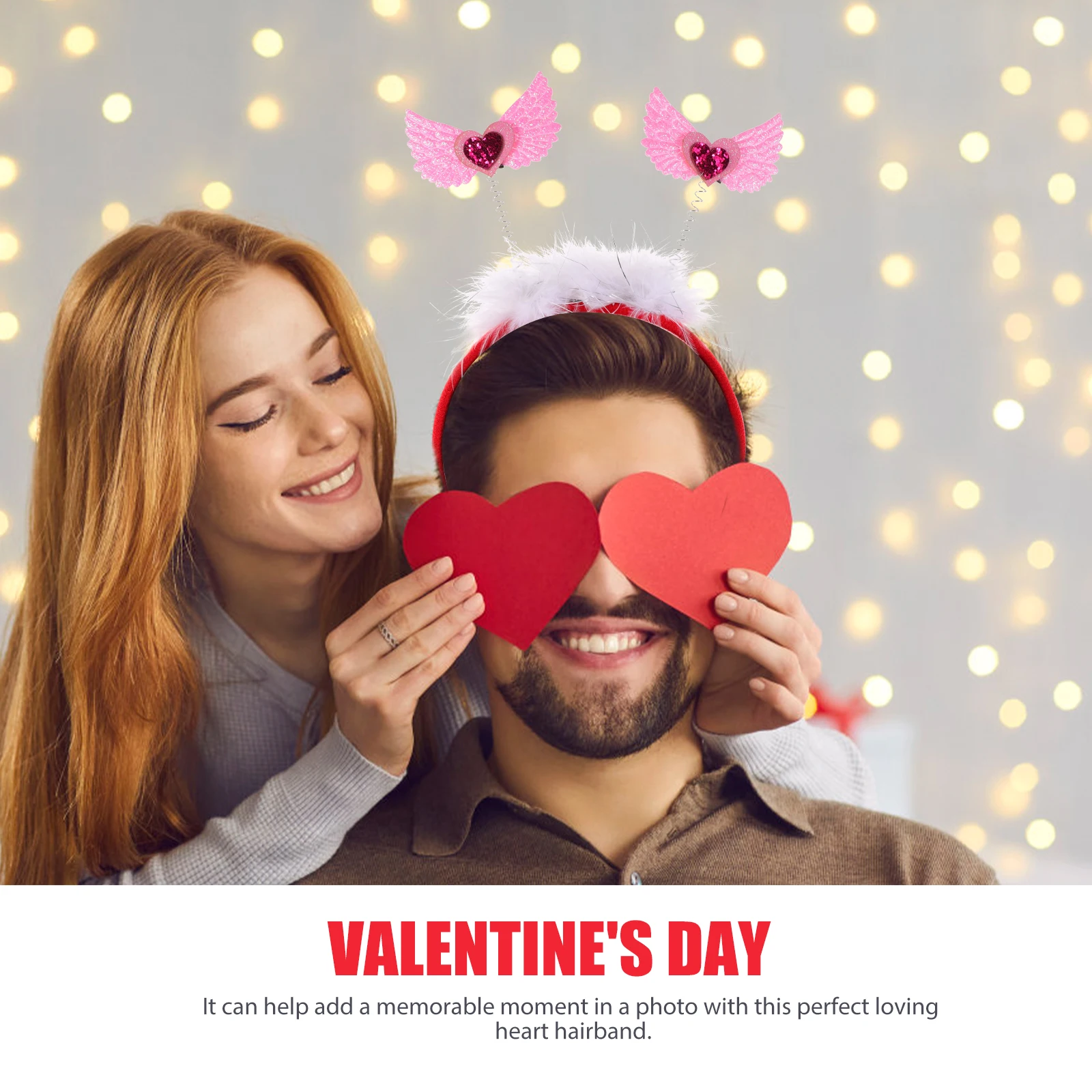 

2 Pcs Hair Accessories Love Headband Heart Hoops Valentine's Day Party Headdress Headbands for