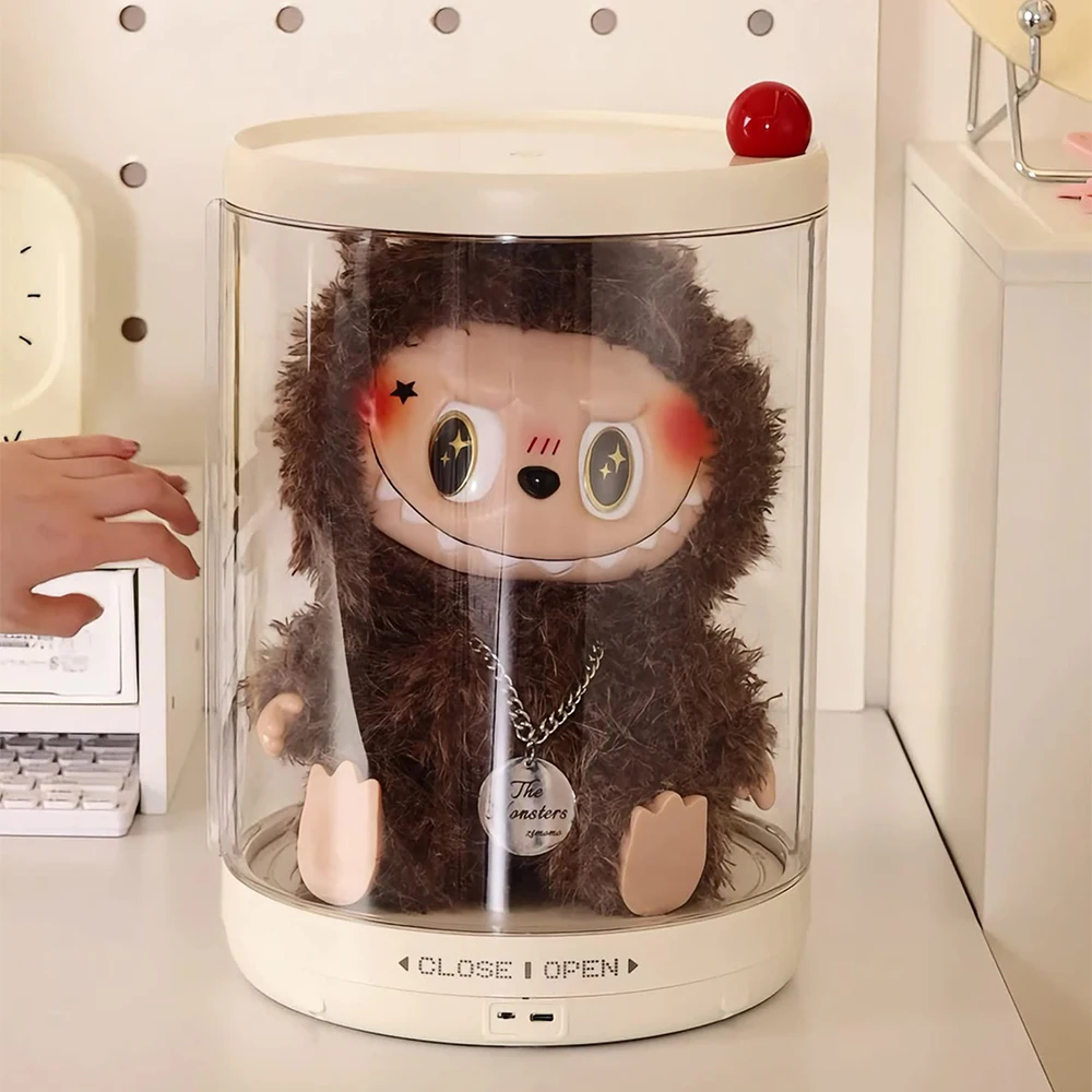 

For Labubu Pendant Display Box Rotating Transparent For Labubu Doll Handmade Blind Box Storage Display Rack Decoration