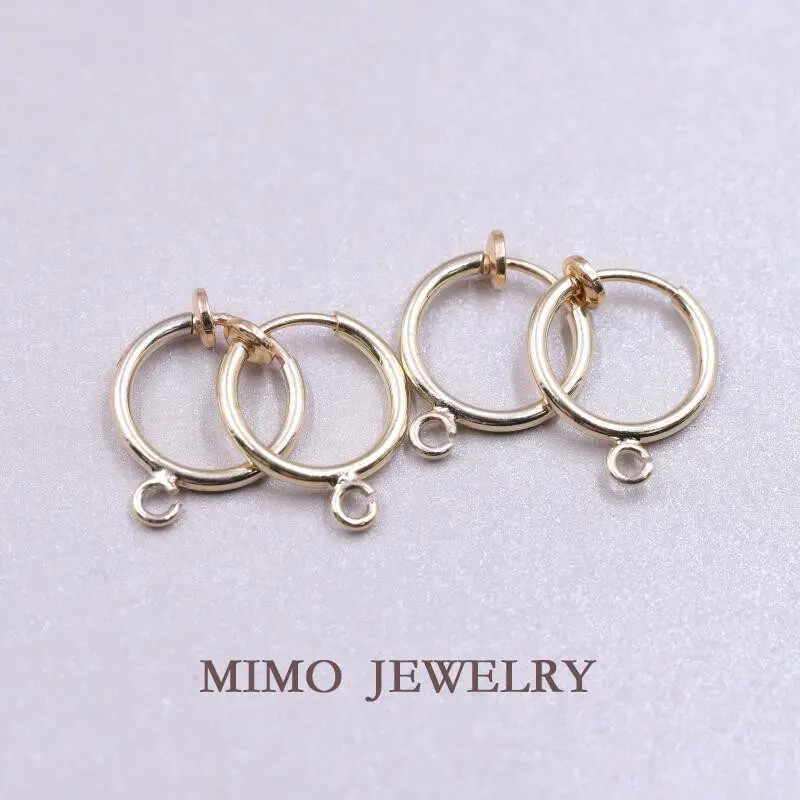 Gold Plated Copper Earrings Base Blank Single Suspender Round Spring Earrings No Pierced Earrings DIY Jewelry Making Supplies