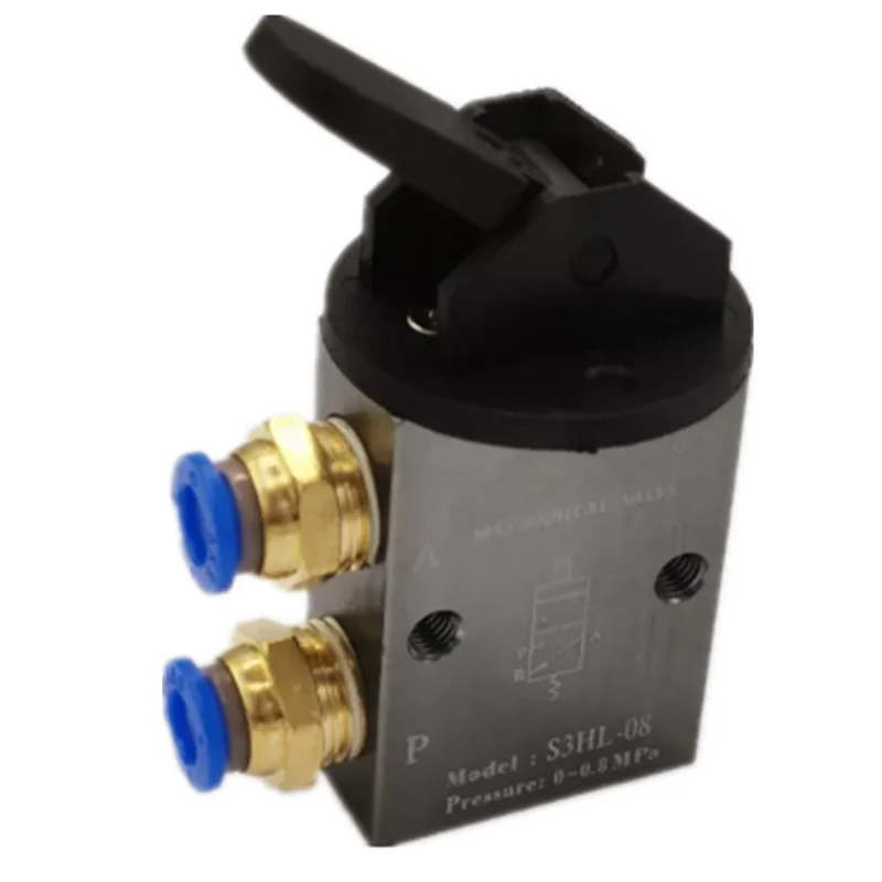 S3HL-08 2 Position 3 Way Manual Handle Control Pneumatic Mechanical Valve PT 1/4