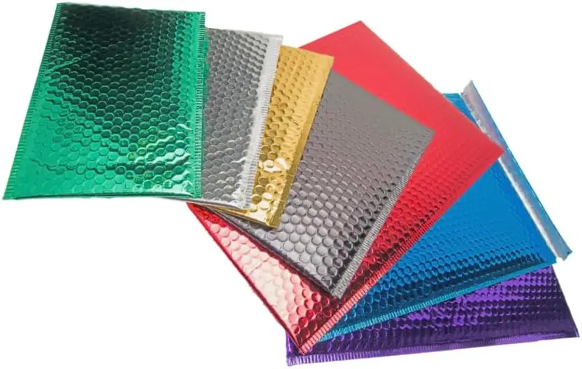 Metallic  Padded Envelope Mailers, 7.5 X 11 Inches, Waterproof  Resistant  For Packing, Shipping, and Storing. Pack of 25 (Black