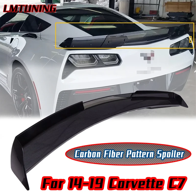 

Z06 Stage 3 Rear Trunk Lid Spoiler For 2014 - 2019 Corvette C7 Lid High Wing Spoiler Car Tailgate Flap Trim ABS Accessories