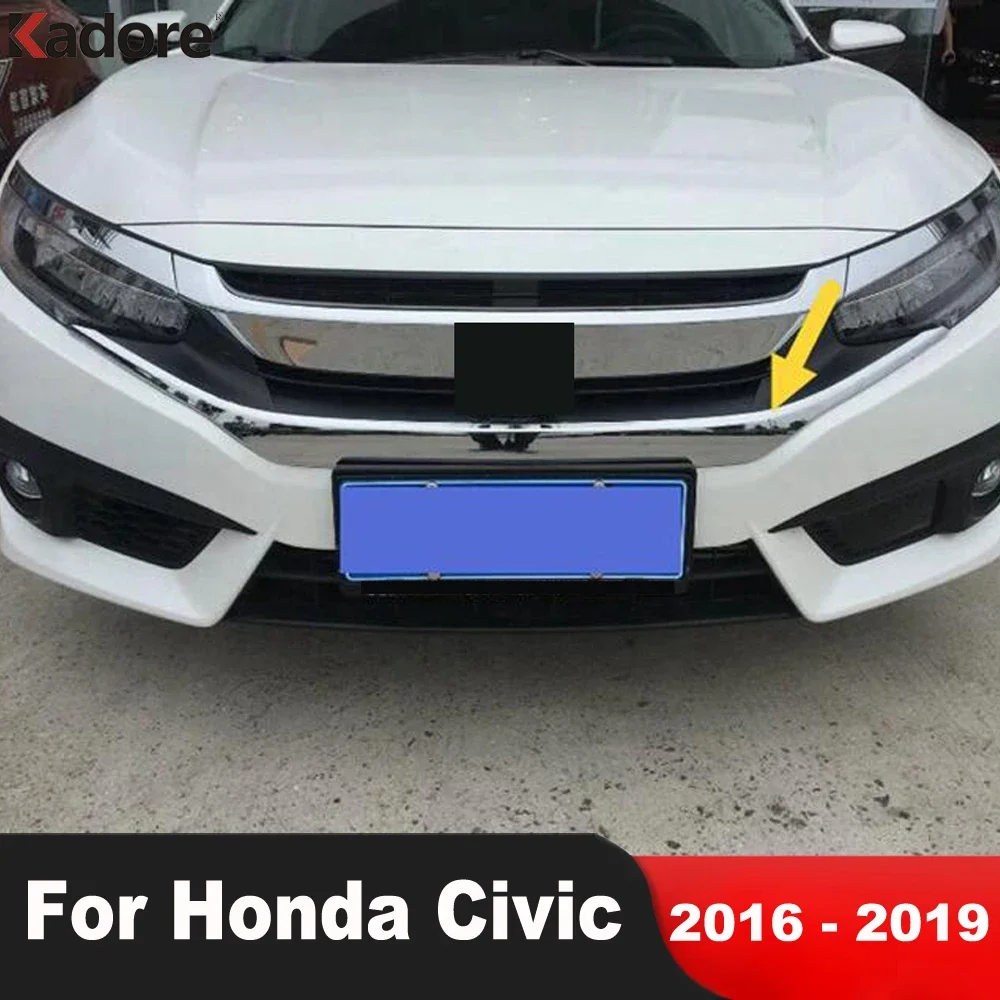 

Передняя Центральная решетка радиатора для Honda Civic Sedan 2016 2017 2018, хромированные автомобильные гоночные решетки, молдинговые полосы, аксессуары