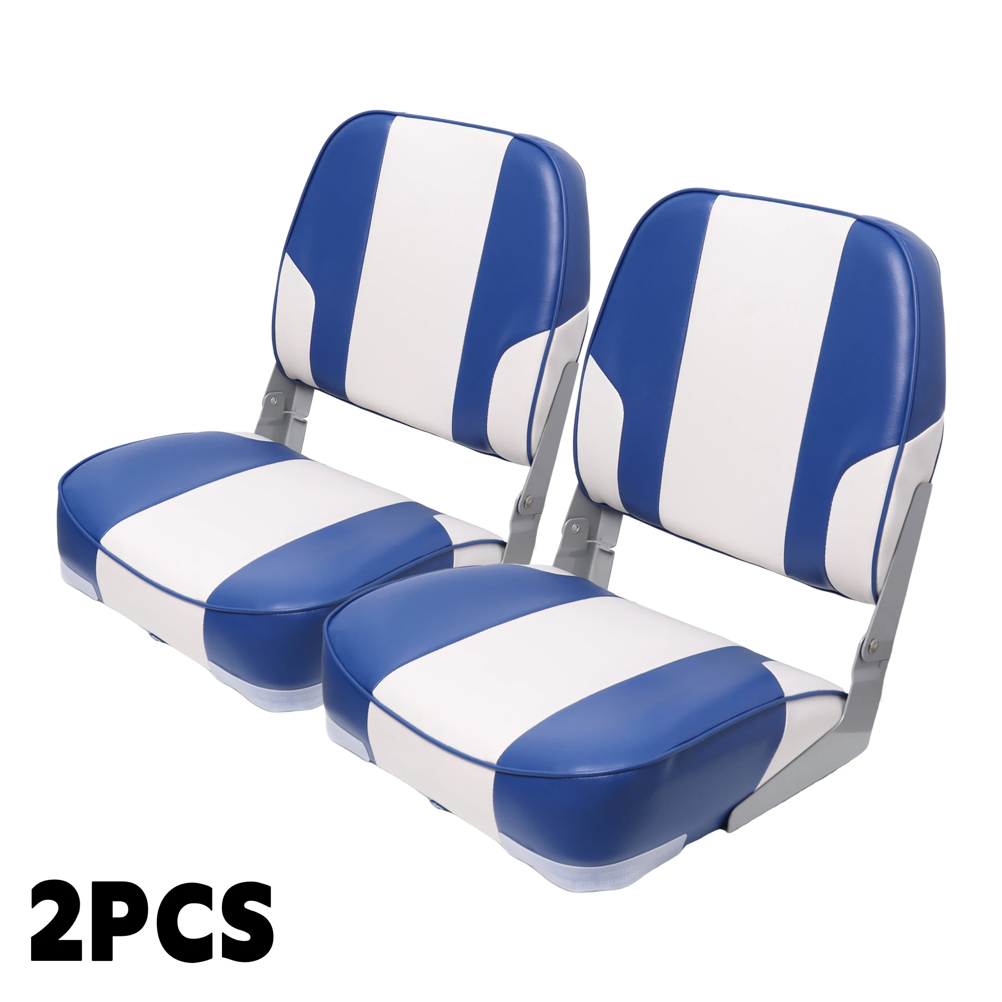 

2PCS Fold Boat Seats Marine Foldable Low Back Chairs Various Colors with Thickened Sponge for Bass Canoe Fishing Pontoon Speed