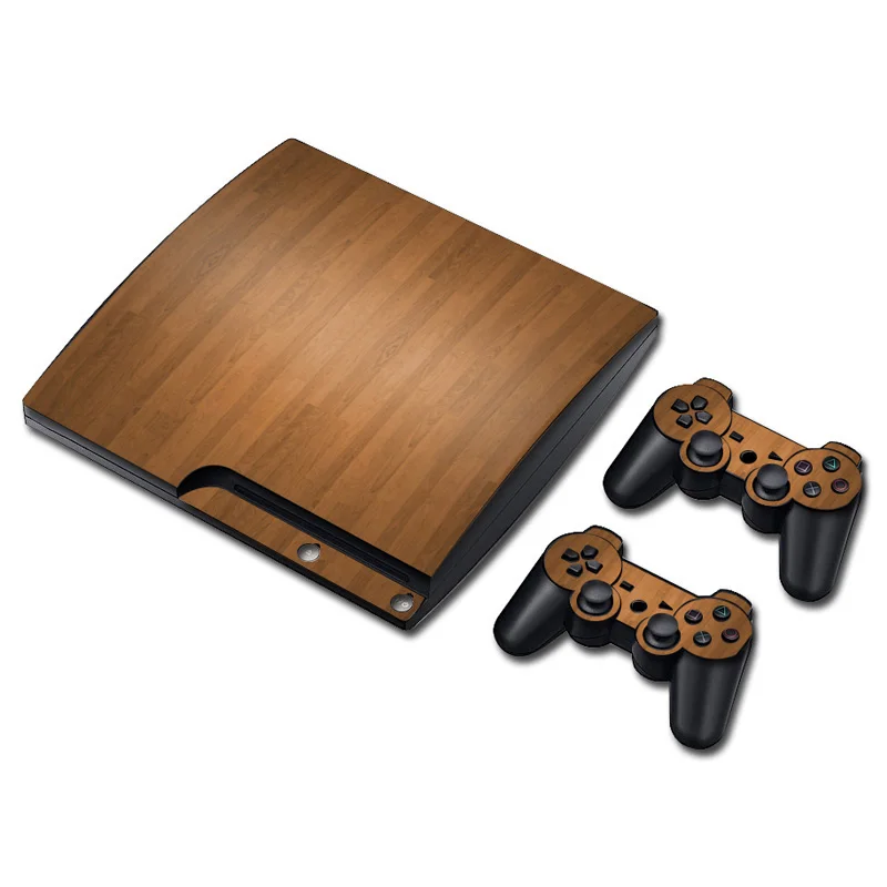 wood Game console & controllers decal vinyl skin sticker For ps3 slim TN-P3Slim-1053