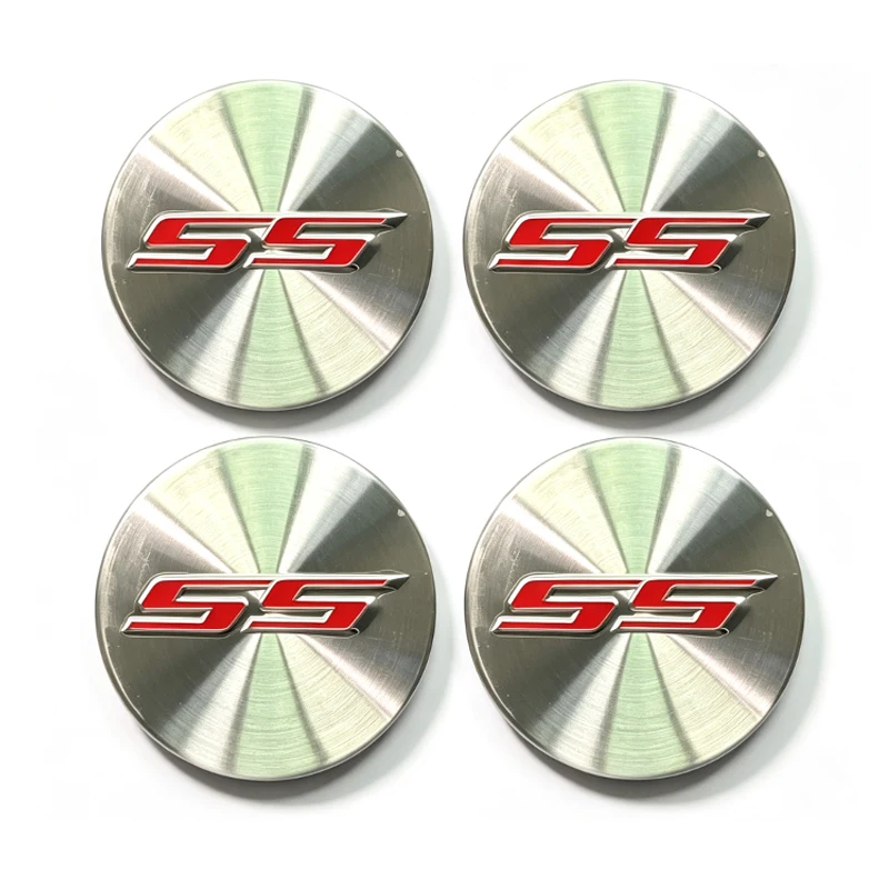 4pcs ABS 65mm Wheel Center Caps With SS Emblem Logo Rim Hub Cover Badge Styling Accessories forChevrolet SS Camaro