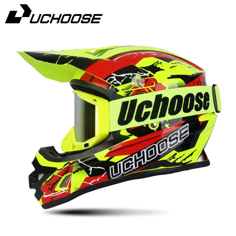 UCHOOSE Off-road górski pełna twarz kask motocyklowy klasyczny rower MTB kask wyścigowy motocross kask rowerowy zjazdowy