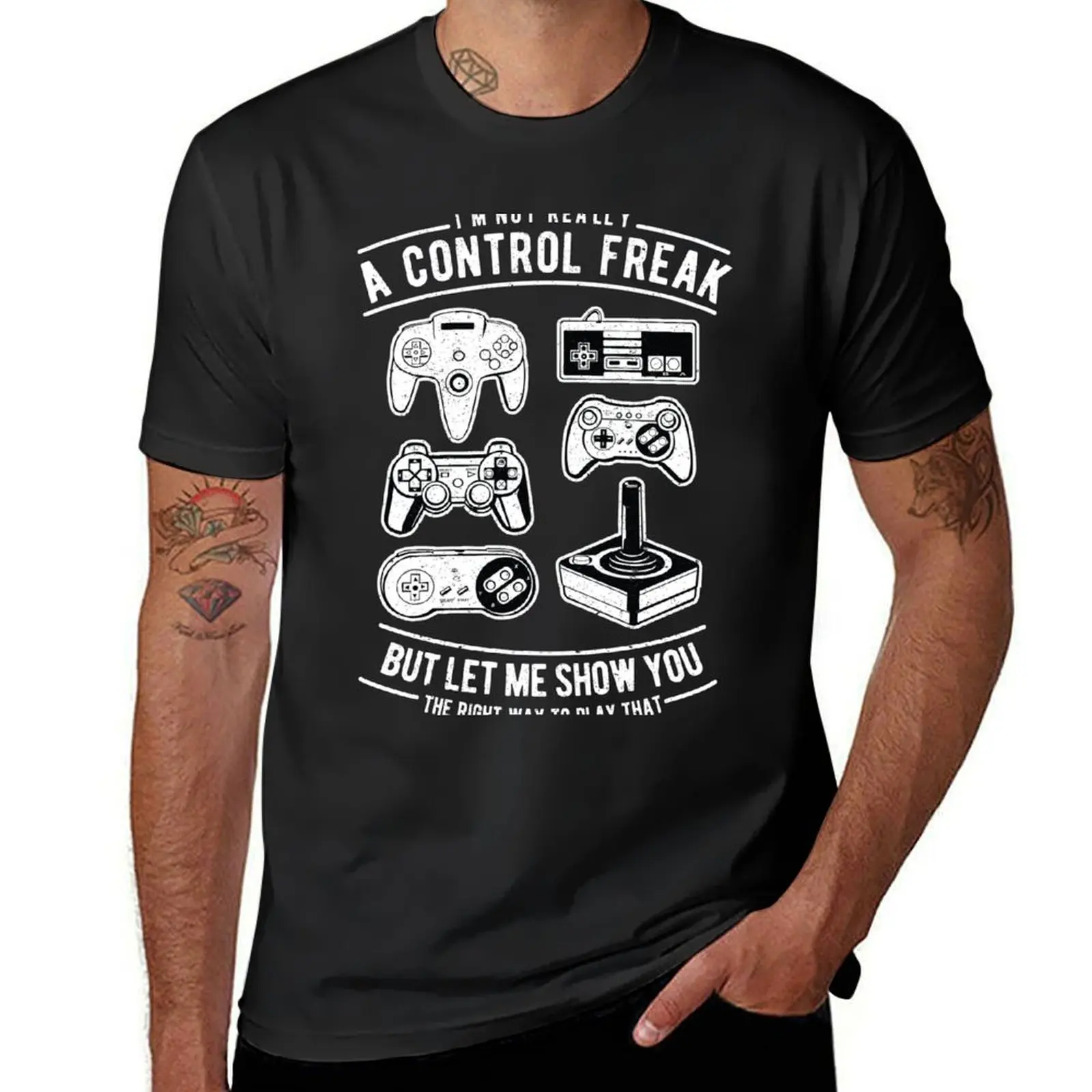 Ein Kontroll freak Spiel Consol T-Shirt Zoll erhabene Bluse Herren Grafik T-Shirts groß und groß