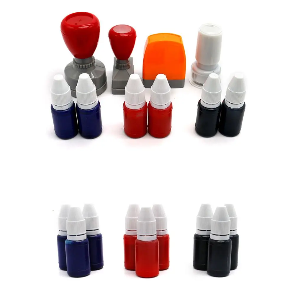 DIY Craft School Supplies Red Blue Photosensitive Black Flash Refill Ink 10ml Inkpad Seal Stamp Oil