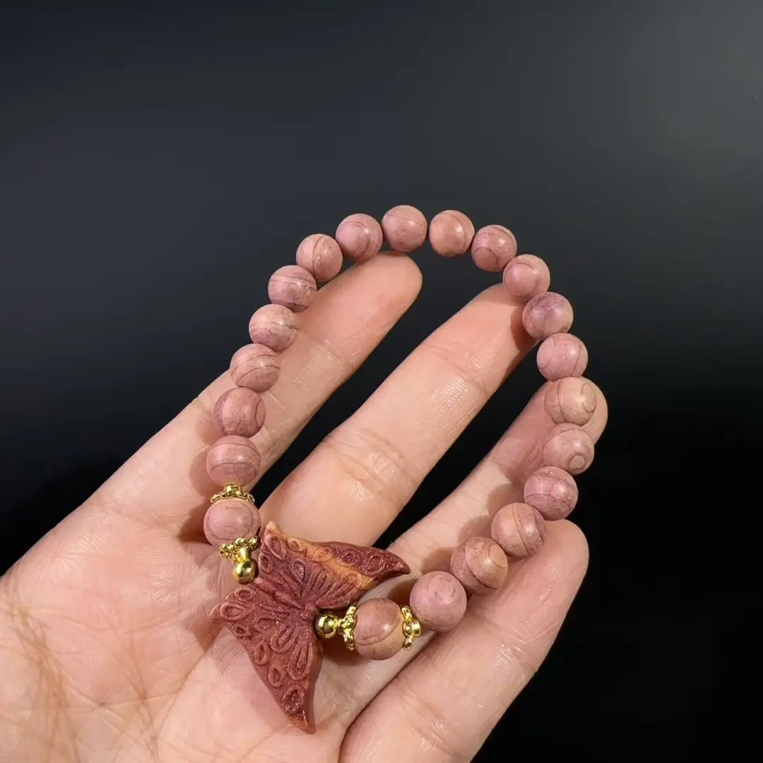 8 مللي متر السرو الدم الخشب فراشة سوار التصميم الأصلي الأقلية العرقية محظوظ بوذا حبة HandString جوكر حبة المسبحة الصينية